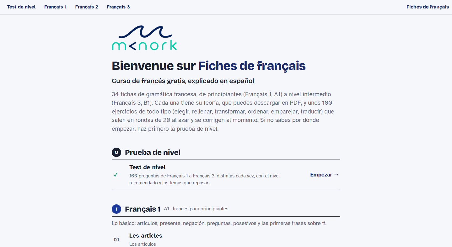 Fiches de français, curso de francés gratis